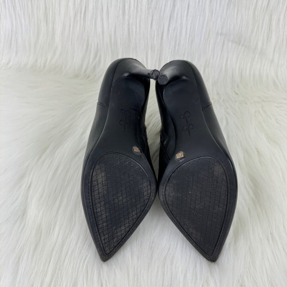 Jessica Simpson Black Pointed-Toe Leather Ankle Booties - Picture 7 of 16